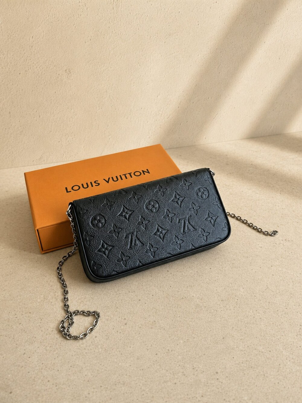 Louis Vuitton Felicie Black Empreinte Leather Chain Pouch - Picture 2 of 5
